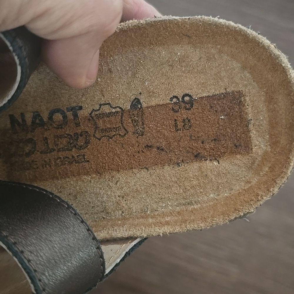 Naot Kayla Leather Strappy Open Toe Wedge Sandals Black Size 8-8.5 (39) - Picture 6 of 6